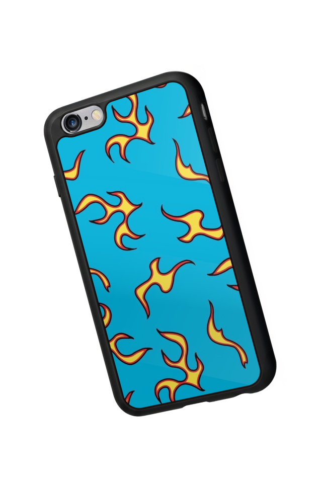 iPhone 6 Plus Uyumlu Retro Flame Patterns Tasarımlı Glossy Premium Kılıf