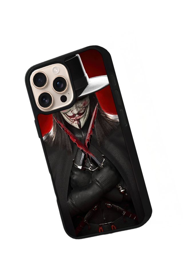 iPhone 14 Pro Uyumlu Vendetta Tasarımlı Glossy Premium Kılıf