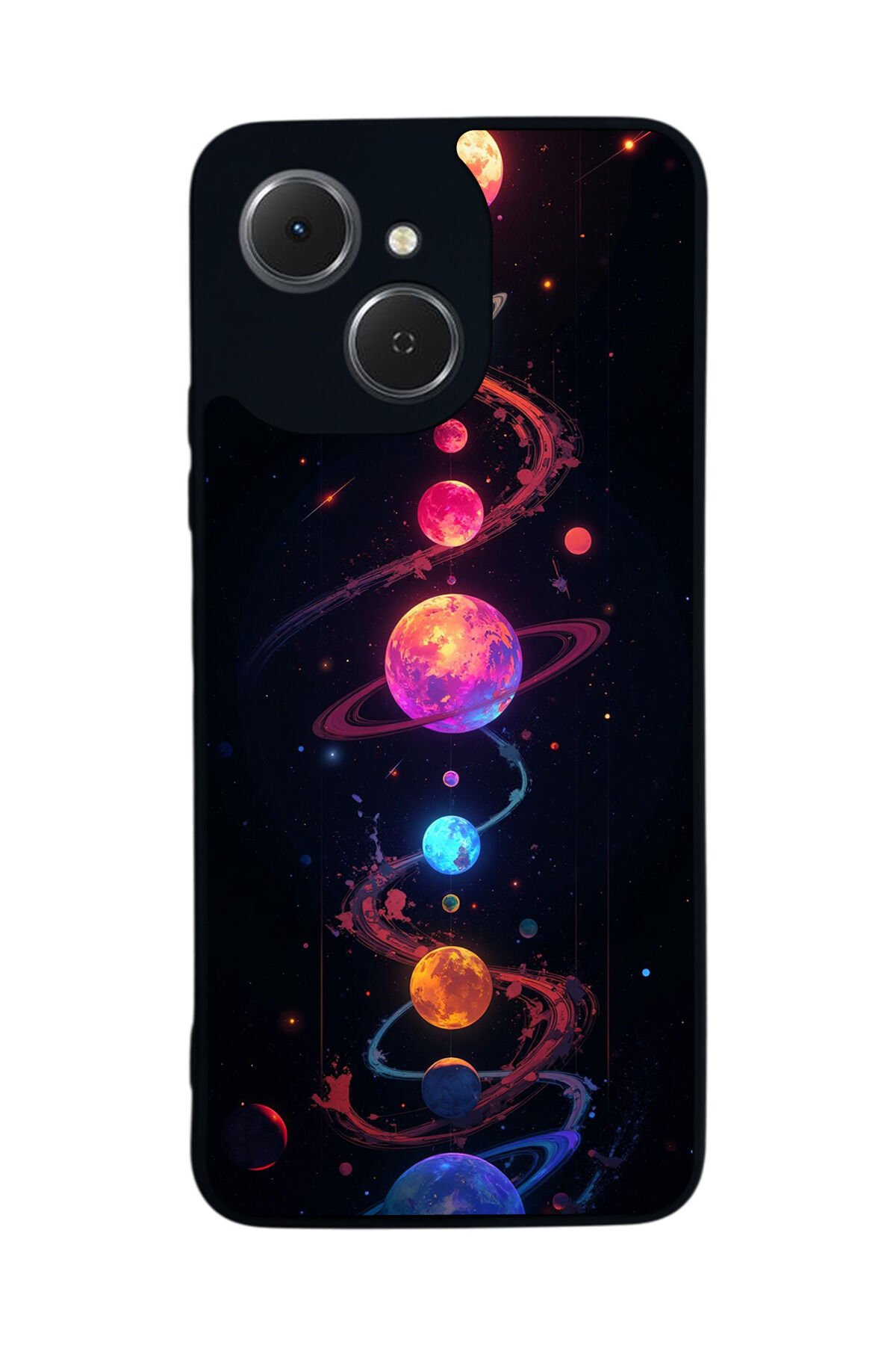 Tecno Spark 40C Uyumlu Uzay Tasarımlı Glossy Premium Kılıf