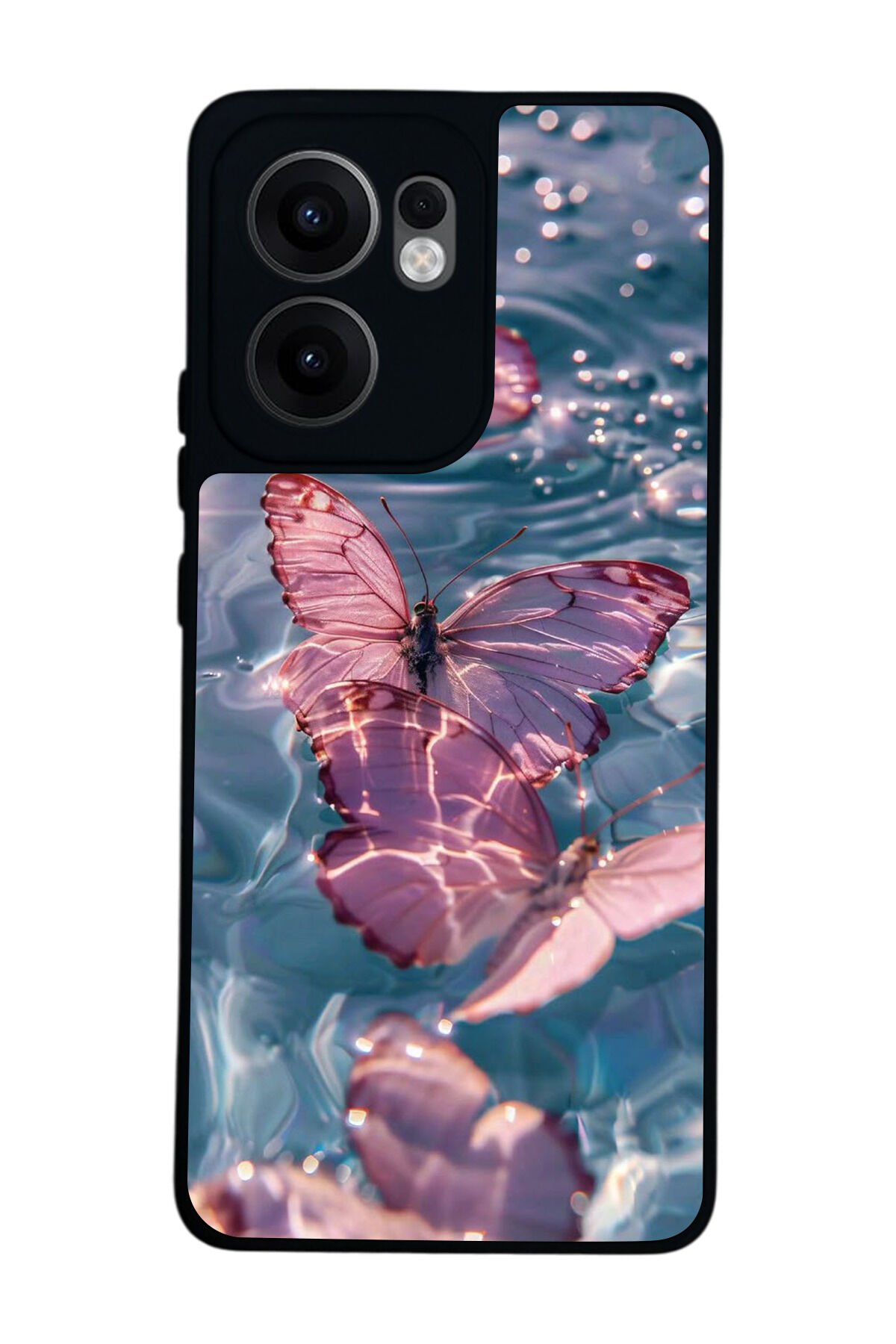Oppo Reno 13F Uyumlu Kelebek Tasarımlı Glossy Premium Kılıf