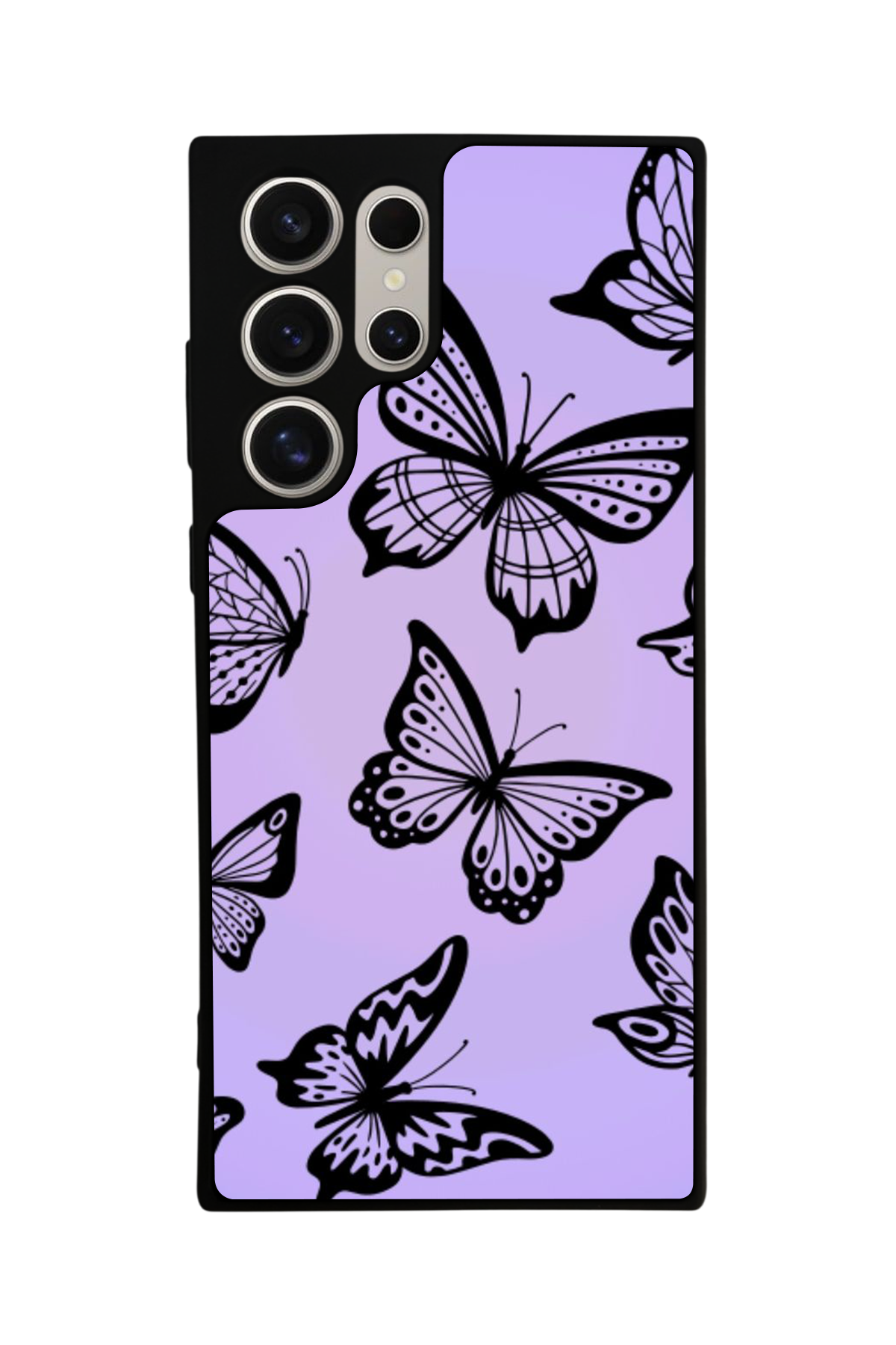 Samsung Galaxy S23 Ultra Uyumlu Kelebek Tasarımlı Glossy Premium Kılıf