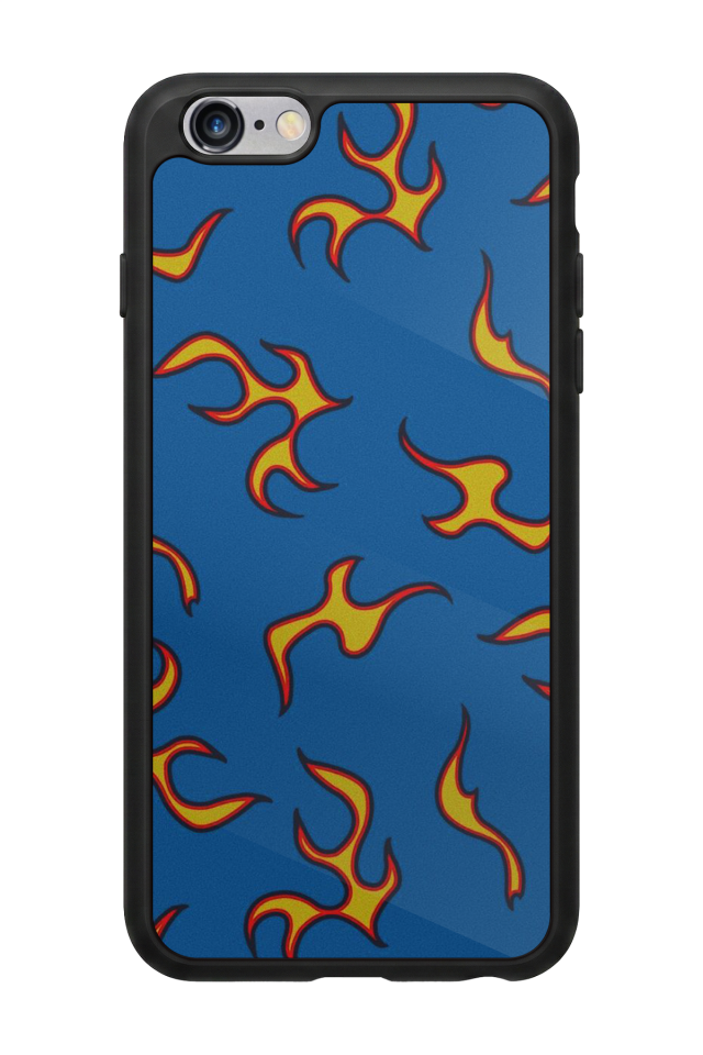 iPhone 6 Plus Uyumlu Retro Flame Patterns Tasarımlı Glossy Premium Kılıf