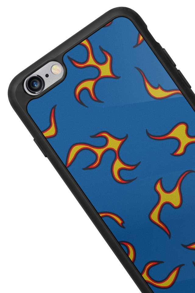 iPhone 6 Plus Uyumlu Retro Flame Patterns Tasarımlı Glossy Premium Kılıf