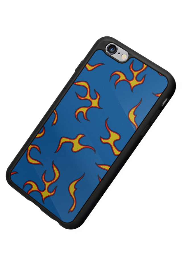 iPhone 6 Plus Uyumlu Retro Flame Patterns Tasarımlı Glossy Premium Kılıf