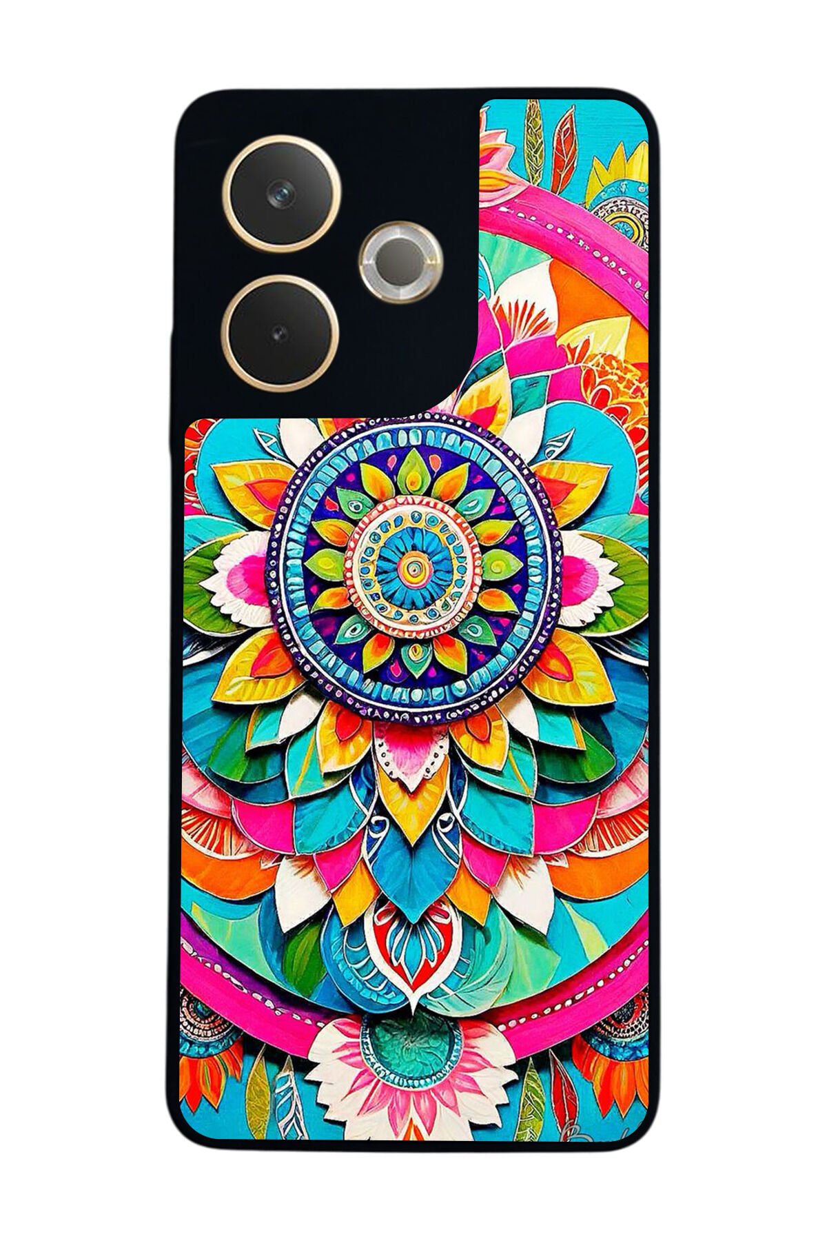 Oppo A5 Pro Uyumlu Mandala Tasarımlı Glossy Premium Kılıf