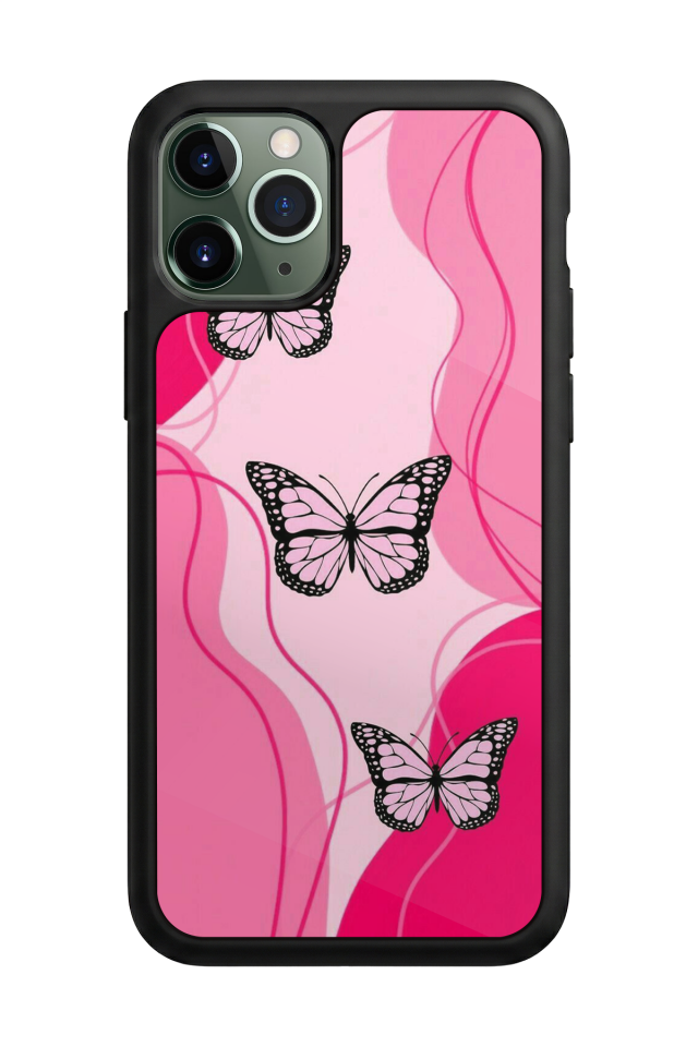 iPhone 11 Pro Uyumlu Kelebek Tasarımlı Glossy Premium Kılıf