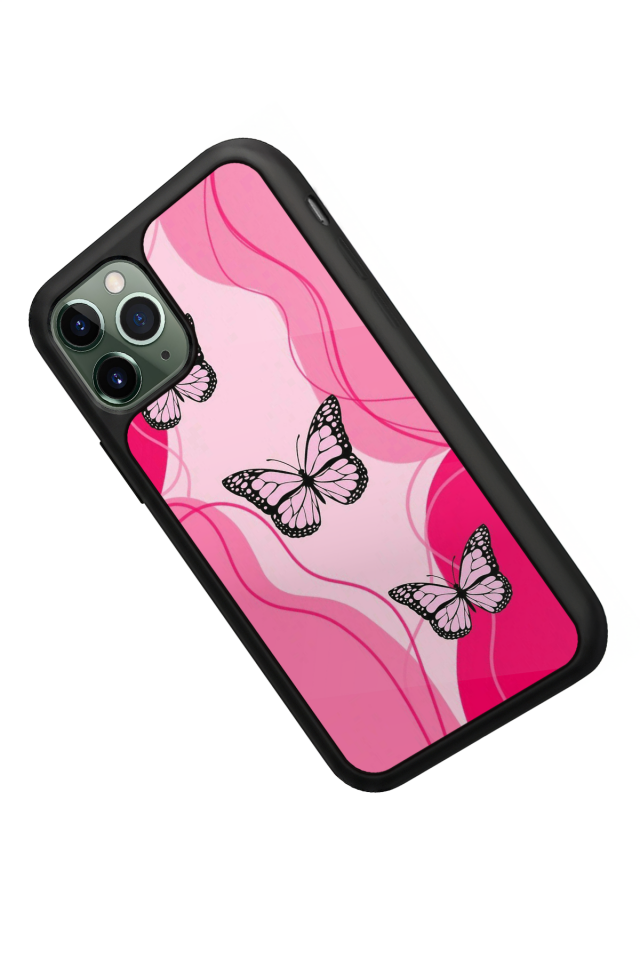iPhone 11 Pro Uyumlu Kelebek Tasarımlı Glossy Premium Kılıf
