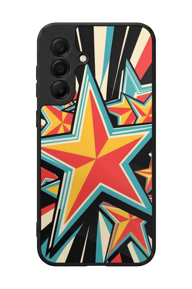 Samsung Galaxy A17 Uyumlu Retro Yildizlar Tasarımlı Glossy Premium Kılıf