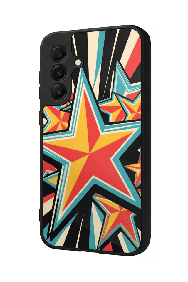 Samsung Galaxy A17 Uyumlu Retro Yildizlar Tasarımlı Glossy Premium Kılıf