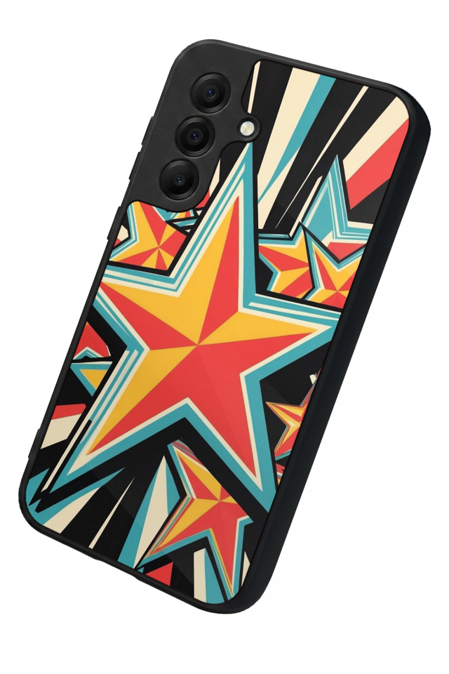Samsung Galaxy A17 Uyumlu Retro Yildizlar Tasarımlı Glossy Premium Kılıf