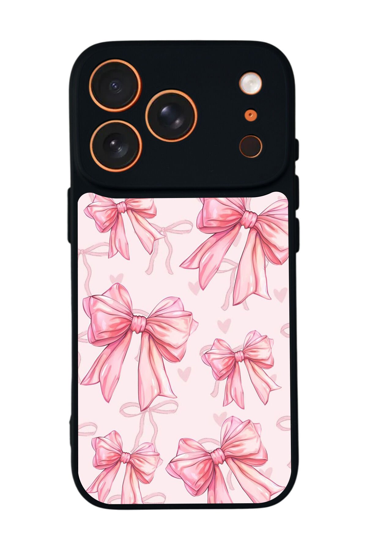 iPhone 17 Pro Uyumlu Kurdele Tasarımlı Glossy Premium Kılıf