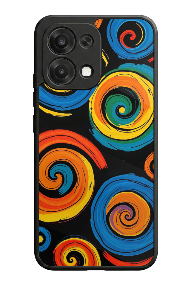 Oppo A6 Pro Uyumlu Abstract Tasarımlı Glossy Premium Kılıf