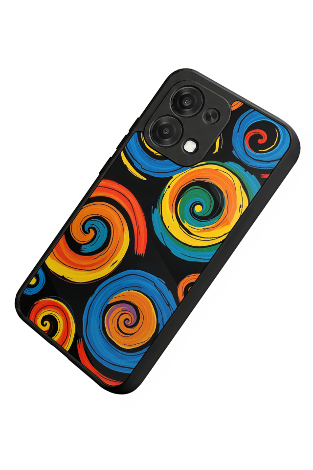 Oppo A6 Pro Uyumlu Abstract Tasarımlı Glossy Premium Kılıf