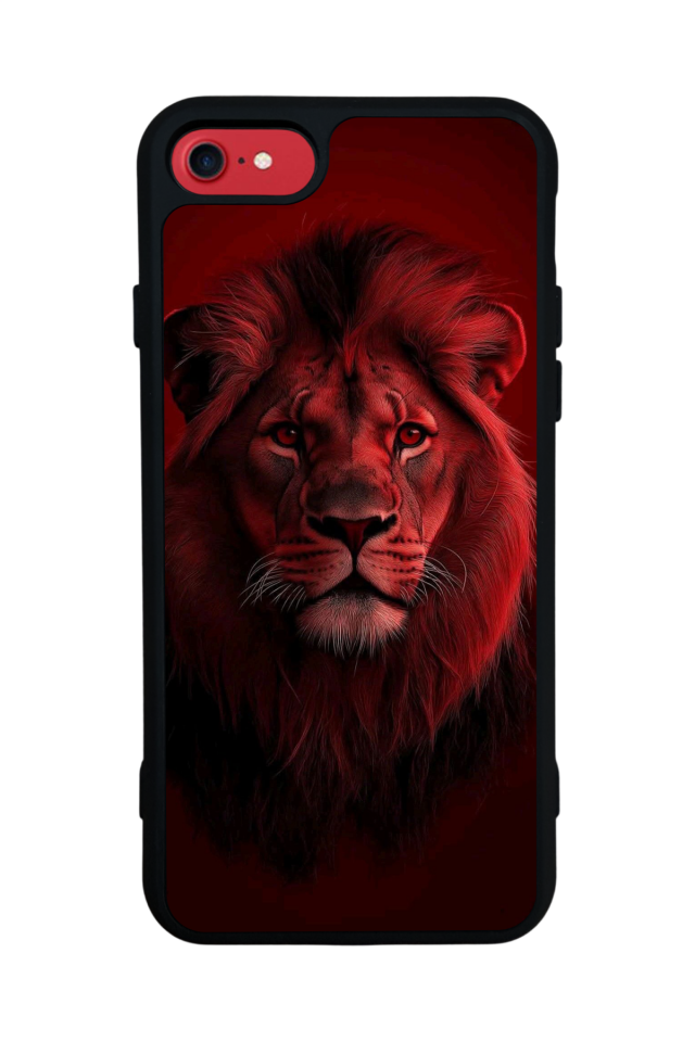 iPhone 8 Uyumlu Aslan Tasarımlı Glossy Premium Kılıf