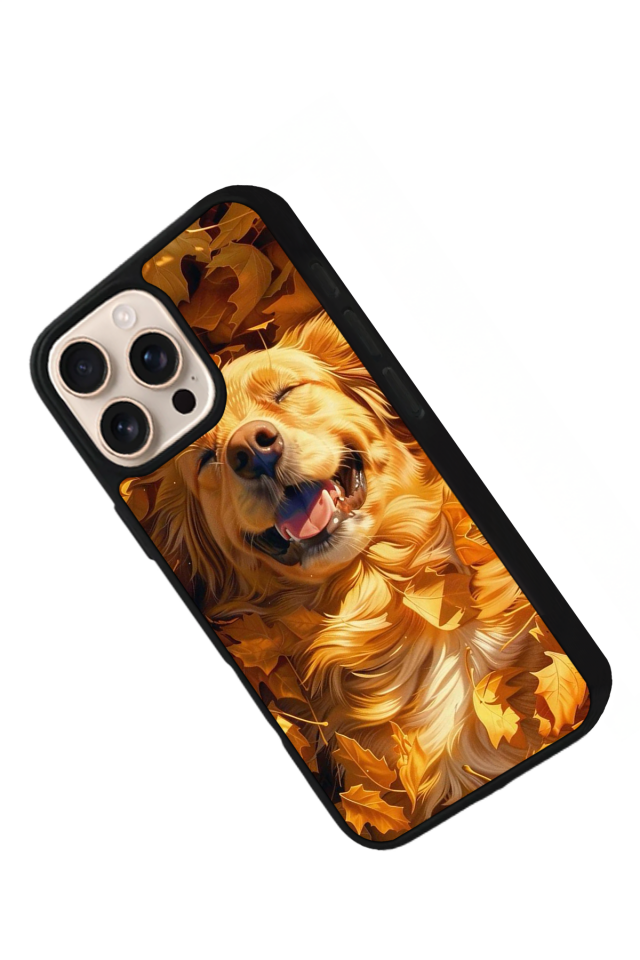 iPhone 15 Pro Uyumlu Golden Kopek Tasarımlı Glossy Premium Kılıf