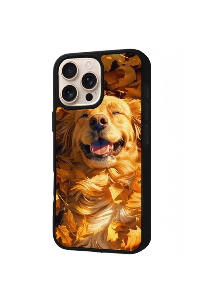 iPhone 15 Pro Uyumlu Golden Kopek Tasarımlı Glossy Premium Kılıf