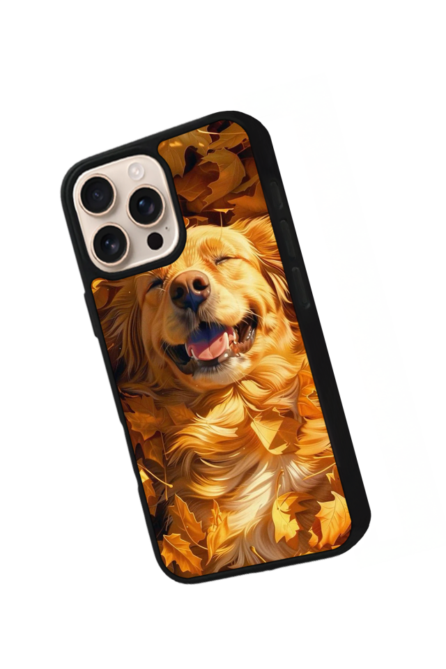 iPhone 15 Pro Uyumlu Golden Kopek Tasarımlı Glossy Premium Kılıf