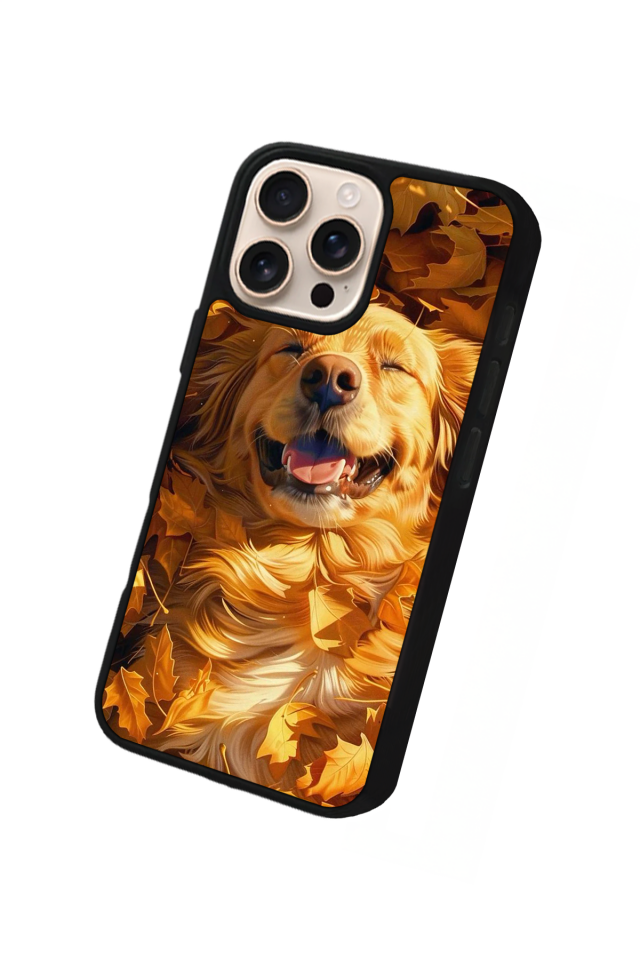 iPhone 15 Pro Uyumlu Golden Kopek Tasarımlı Glossy Premium Kılıf