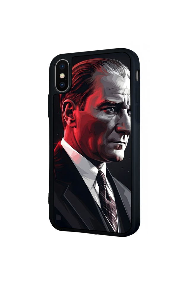 iPhone X/ XS Uyumlu Mustafa Kemal Ataturk Tasarımlı Glossy Premium Kılıf