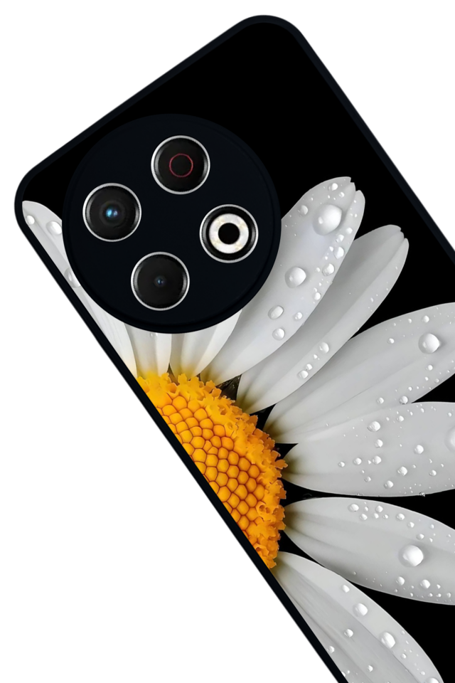 Tecno Spark 30 Pro Uyumlu Papatya Tasarımlı Glossy Premium Kılıf