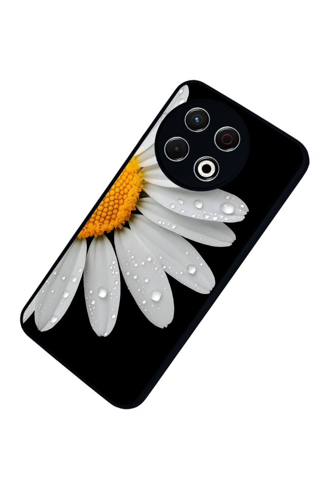 Tecno Spark 30 Pro Uyumlu Papatya Tasarımlı Glossy Premium Kılıf