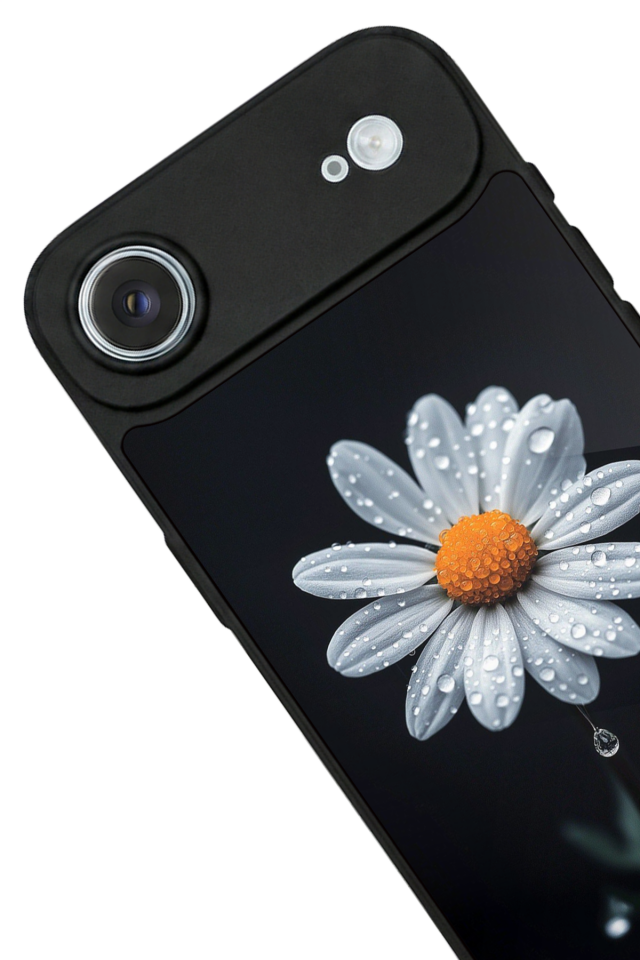 iPhone 17 Air Uyumlu Papatya Tasarımlı Glossy Premium Kılıf