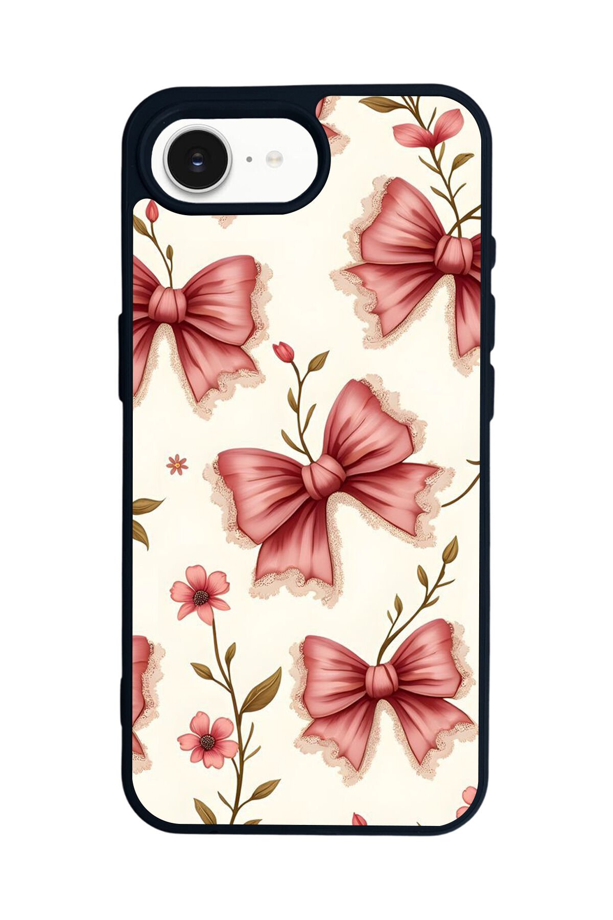 iPhone 16E Uyumlu Kurdele Tasarımlı Glossy Premium Kılıf