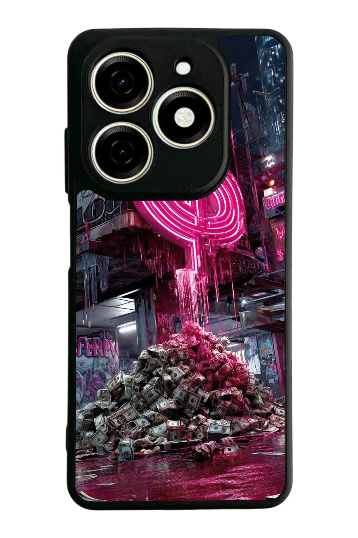 Infınıx Smart 8 Pro Uyumlu Para Tasarımlı Glossy Premium Kılıf