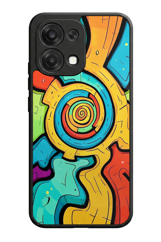 Oppo A6 Pro Uyumlu Abstract Tasarımlı Glossy Premium Kılıf