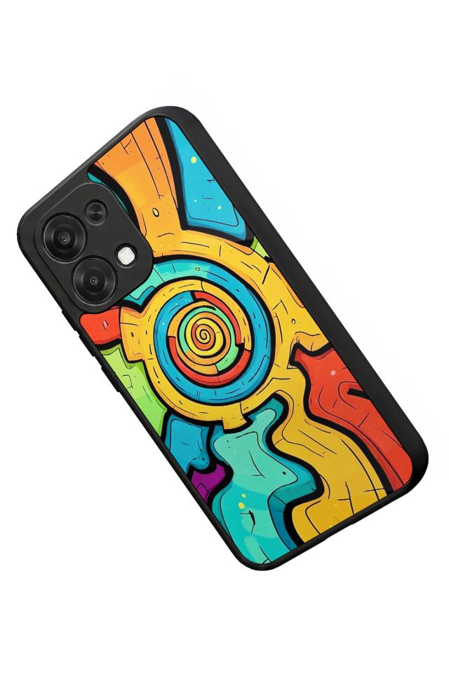Oppo A6 Pro Uyumlu Abstract Tasarımlı Glossy Premium Kılıf