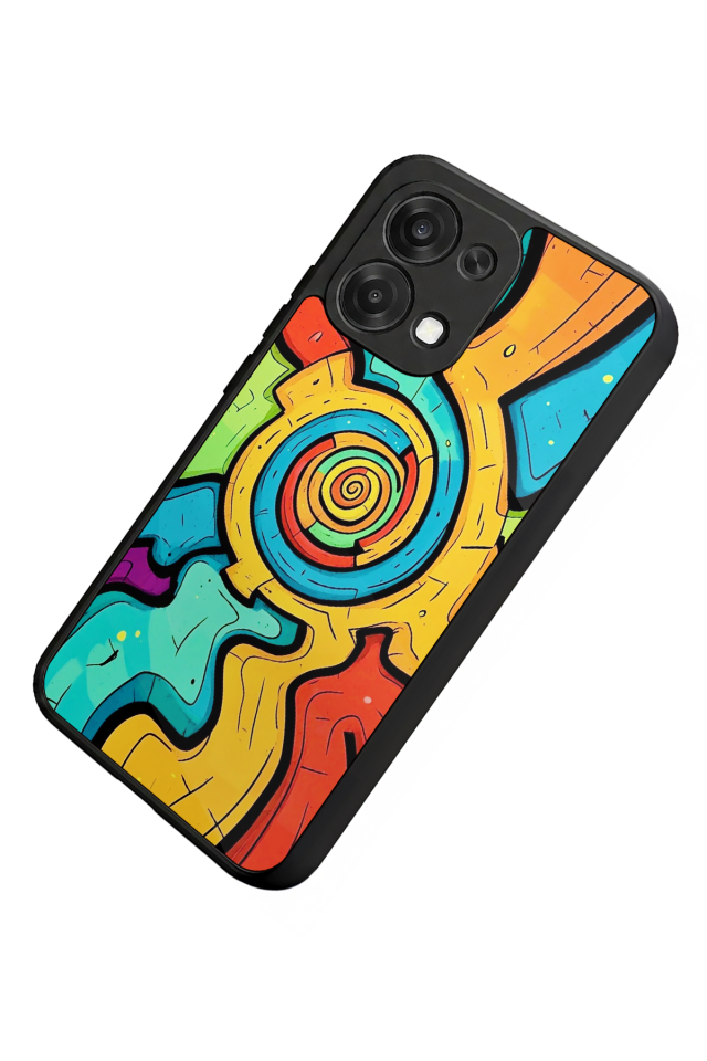 Oppo A6 Pro Uyumlu Abstract Tasarımlı Glossy Premium Kılıf