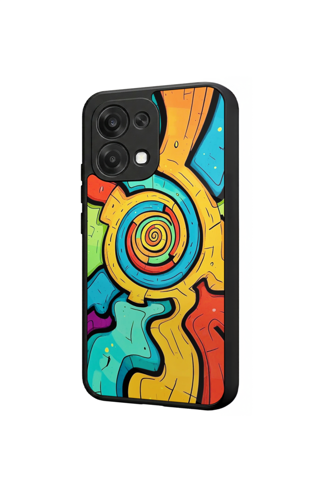Oppo A6 Pro Uyumlu Abstract Tasarımlı Glossy Premium Kılıf