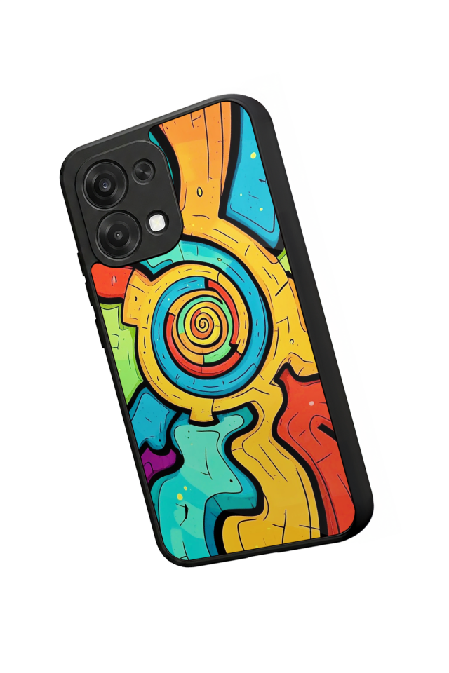 Oppo A6 Pro Uyumlu Abstract Tasarımlı Glossy Premium Kılıf