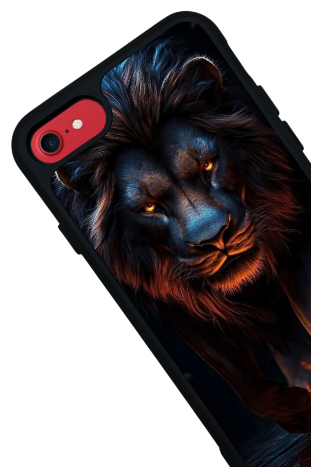 iPhone 8 Uyumlu Aslan Tasarımlı Glossy Premium Kılıf