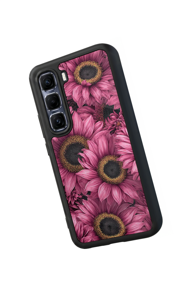 Infinix Hot 60 Pro Plus Uyumlu Cicek Tasarımlı Glossy Premium Kılıf