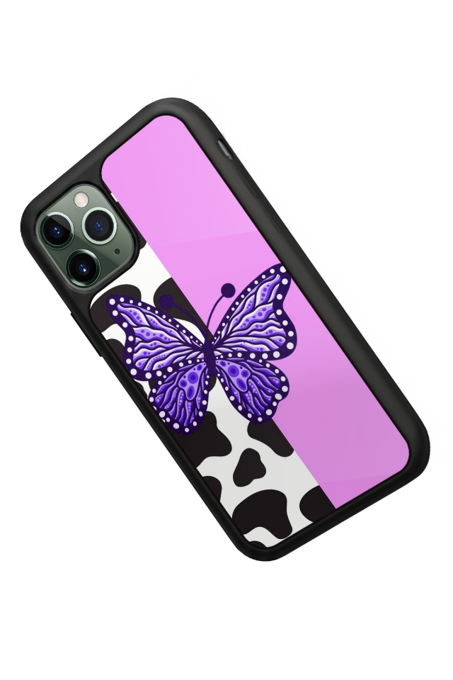 iPhone 11 Pro Uyumlu Kelebek Tasarımlı Glossy Premium Kılıf