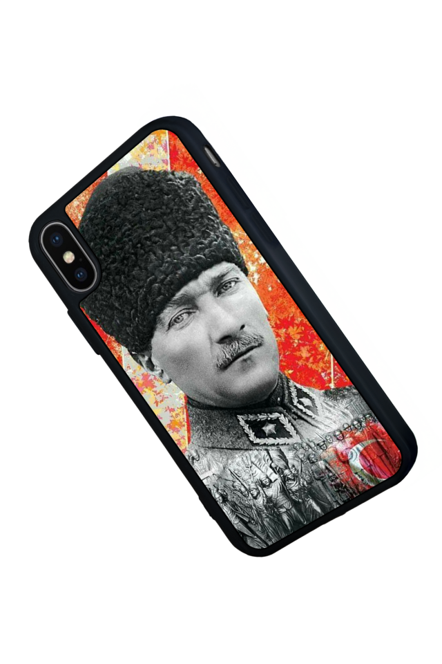 iPhone X/ XS Uyumlu Mustafa Kemal Ataturk Tasarımlı Glossy Premium Kılıf