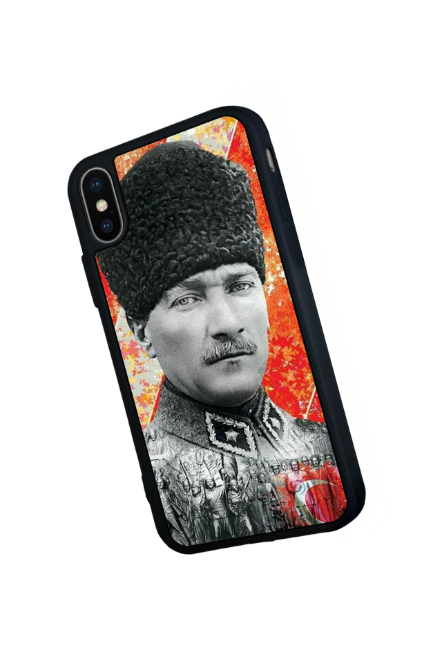 iPhone X/ XS Uyumlu Mustafa Kemal Ataturk Tasarımlı Glossy Premium Kılıf