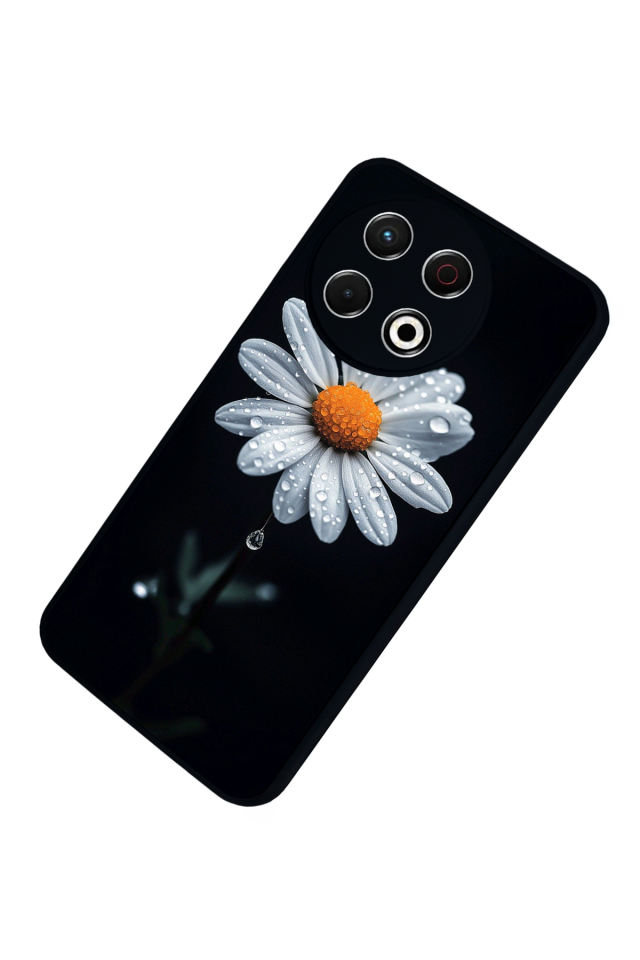 Tecno Spark 30 Pro Uyumlu Papatya Tasarımlı Glossy Premium Kılıf