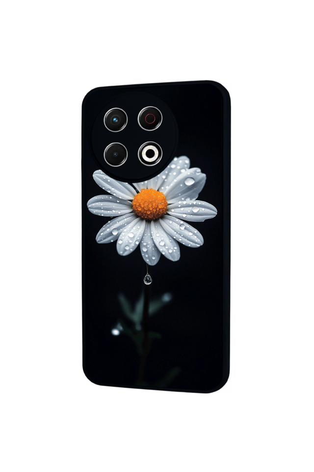 Tecno Spark 30 Pro Uyumlu Papatya Tasarımlı Glossy Premium Kılıf