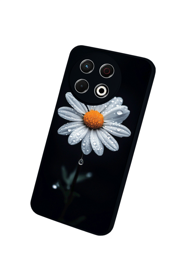 Tecno Spark 30 Pro Uyumlu Papatya Tasarımlı Glossy Premium Kılıf