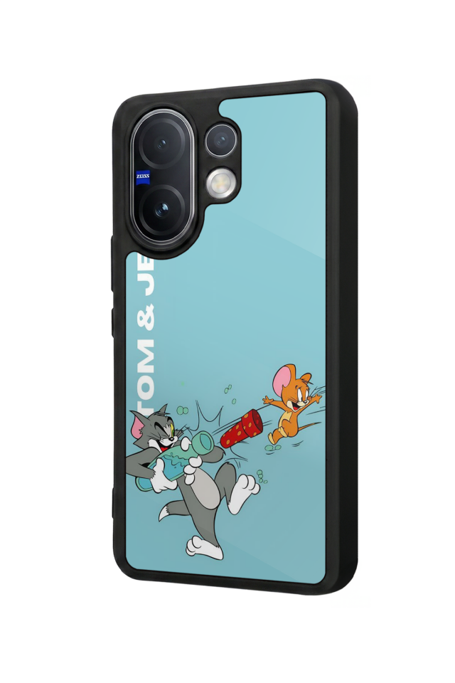 Vivo V60 Uyumlu Tom And Jerry Tasarımlı Glossy Premium Kılıf