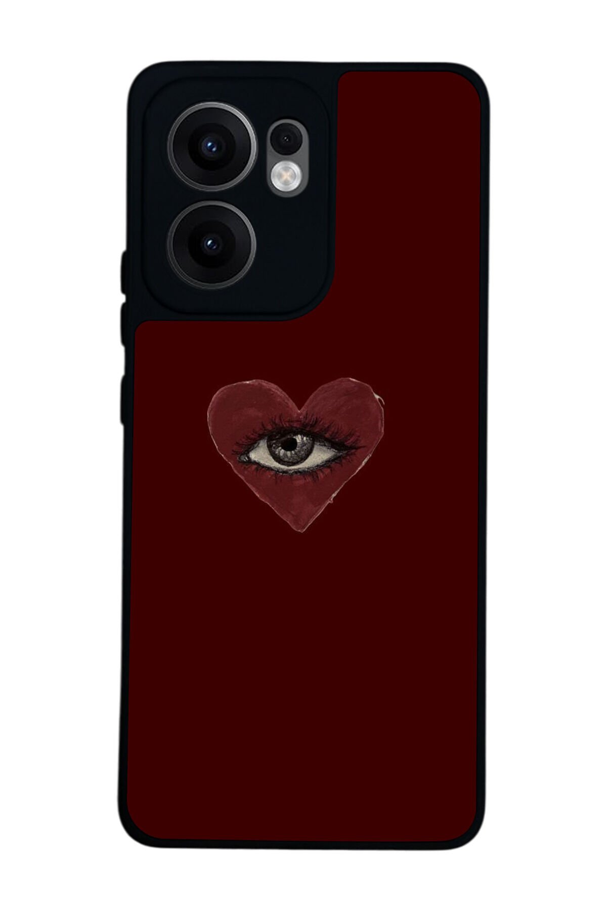 Oppo Reno 13F Uyumlu Kalp Love Tasarımlı Glossy Premium Kılıf