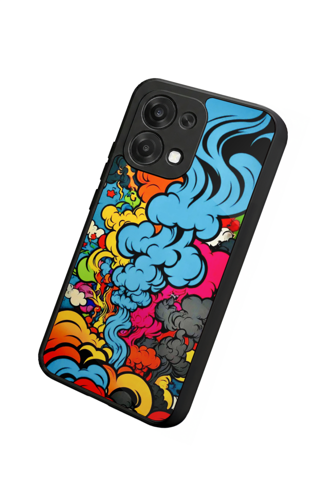 Oppo A6 Pro Uyumlu Abstract Tasarımlı Glossy Premium Kılıf