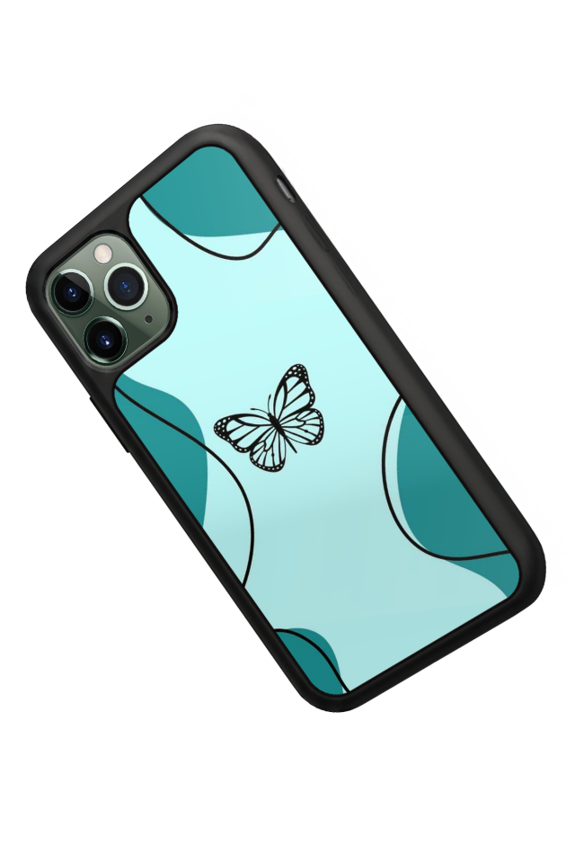 iPhone 11 Pro Uyumlu Kelebek Tasarımlı Glossy Premium Kılıf
