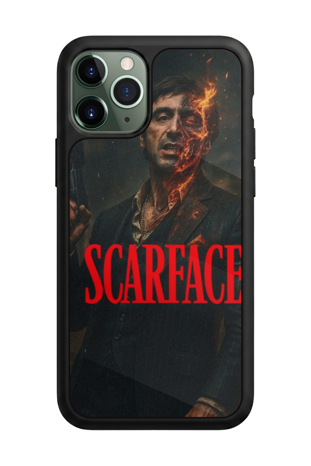 iPhone 11 Pro Max Uyumlu Scarface Tasarımlı Glossy Premium Kılıf
