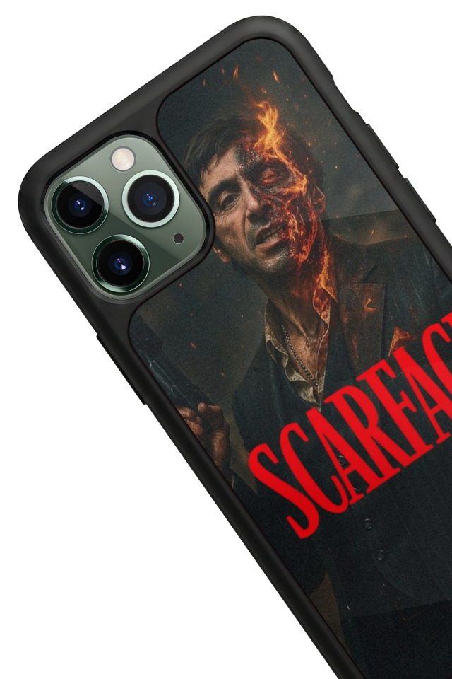 iPhone 11 Pro Max Uyumlu Scarface Tasarımlı Glossy Premium Kılıf