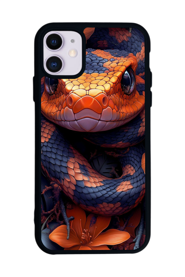 iPhone 11 Uyumlu Yılan Tasarımlı Glossy Premium Kılıf