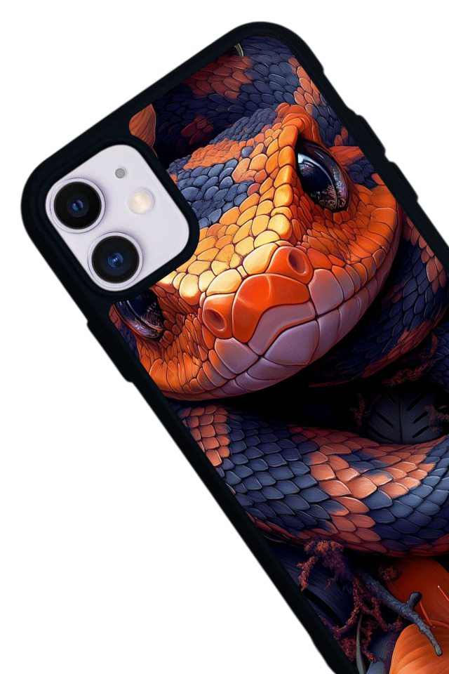 iPhone 11 Uyumlu Yılan Tasarımlı Glossy Premium Kılıf