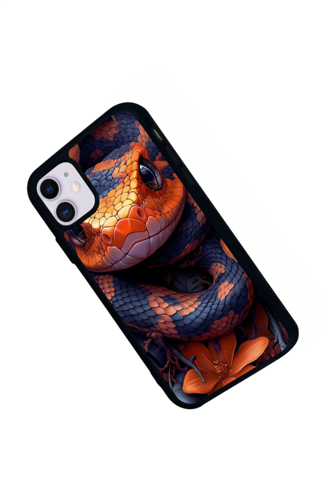 iPhone 11 Uyumlu Yılan Tasarımlı Glossy Premium Kılıf